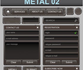 metal web elements set vector