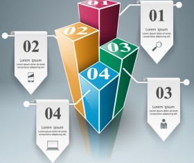 paper four 3d infographic vector