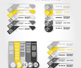 yellow infographic templates vector