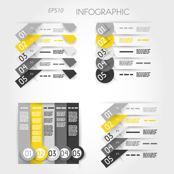yellow infographic templates vector