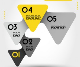 yellow rounded infographic triangles vector