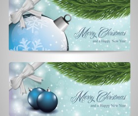 2 Kind christmas banners vector material