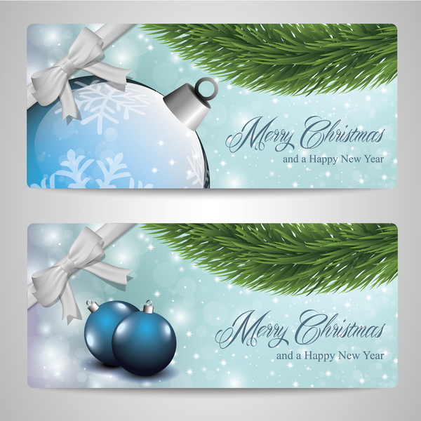 2 Kind christmas banners vector material