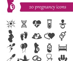 20 Kind pregnancy icons set