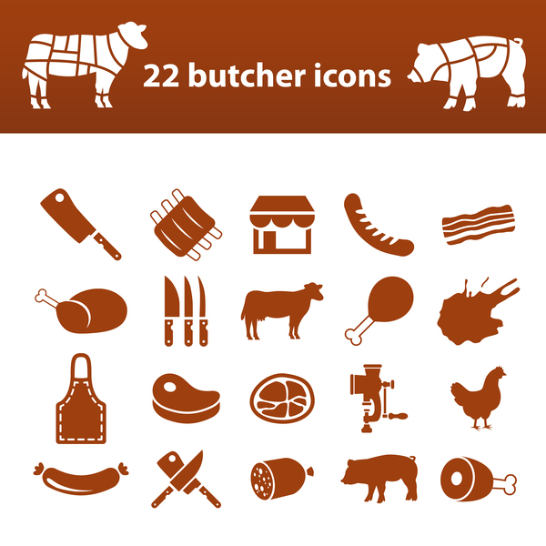 20 kind butcher icons