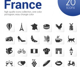 20 kind france icons set