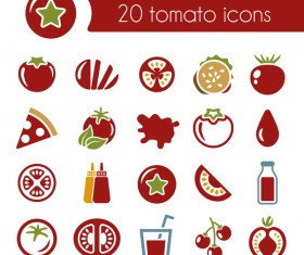 20 kind tomato icons set
