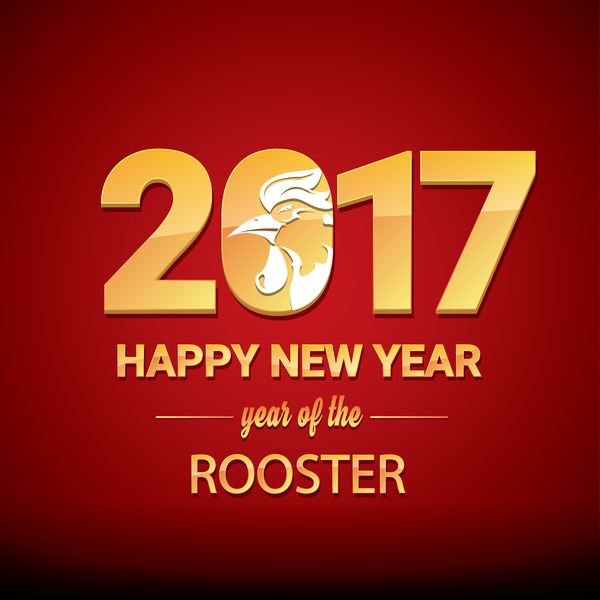 2017 chinese new year of rooster red styles background vector 01