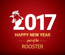 2017 chinese new year of rooster red styles background vector 02