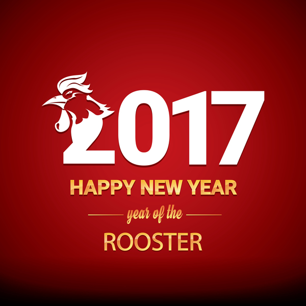 2017 chinese new year of rooster red styles background vector 02