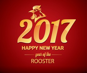 2017 chinese new year of rooster red styles background vector 04