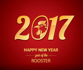 2017 chinese new year of rooster red styles background vector 06