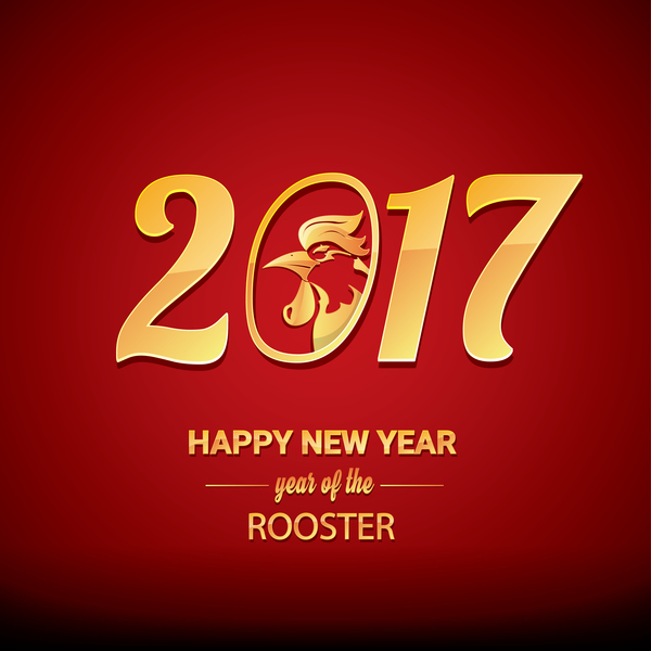 2017 chinese new year of rooster red styles background vector 06