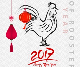 2017 chinese new year of rooster vector material