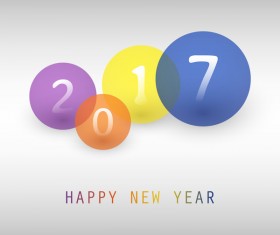 2017 new year background with colored cricle vector