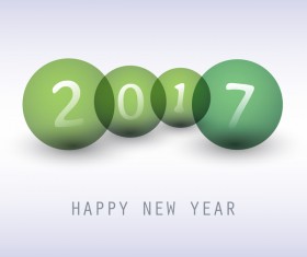 2017 new year background with green cricles vector