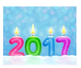 2017 new year candle design vector