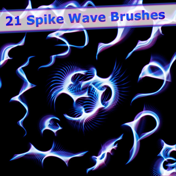 21 kind spike wave photoshop brushes