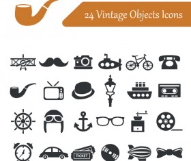 24 kind vintage objects icons
