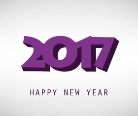 3D purple 2017 new year text with background vector