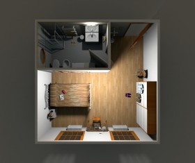 3d Interior Rendering of Home Apartment Stock Photo 04