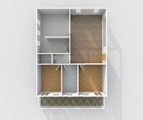 3d Interior Rendering of Home Apartment Stock Photo 05