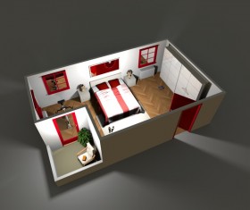 3d Interior Rendering of Home Apartment Stock Photo 09