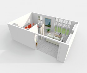 3d Interior Rendering of Home Apartment Stock Photo 10