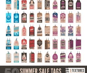 50 Kind summer tags vector set