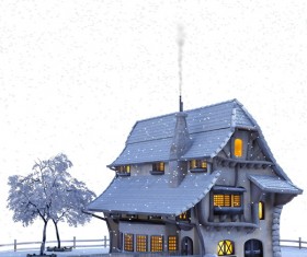 A beautiful Christmas hut Stock Photo