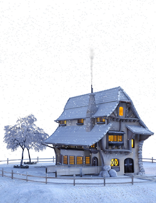 A beautiful Christmas hut Stock Photo