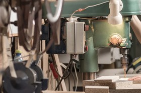 A machine operator Stock Photo