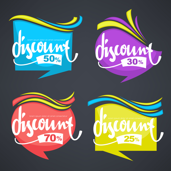 Abstract discount labels vector