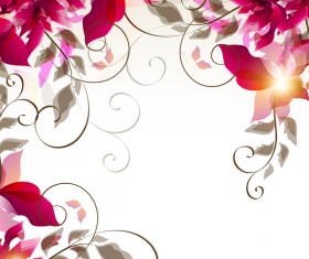 Abstract floral foliage vector background 02