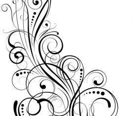 Angle black swirl ornaments design vector