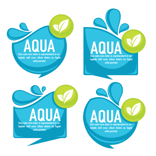 Aqua stickers vector