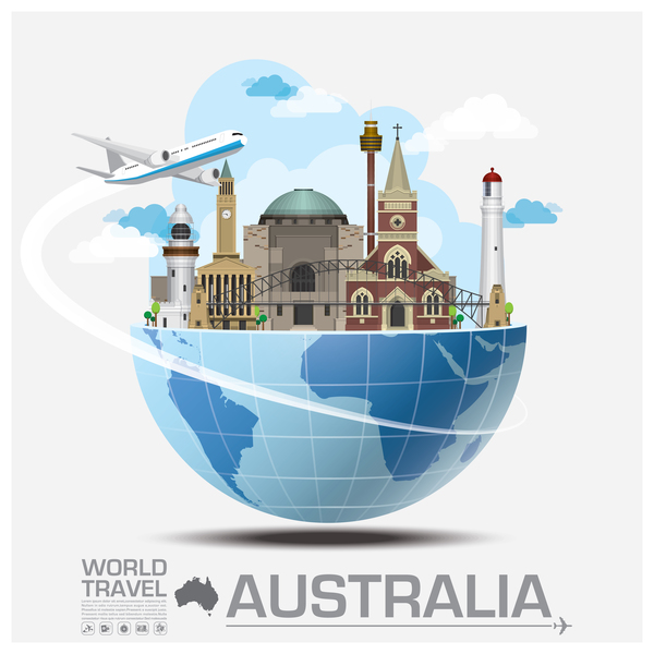 Australia travel vector template