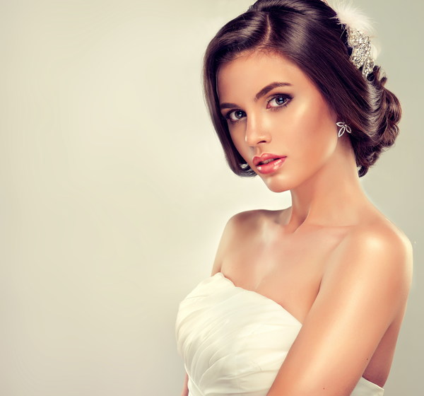 Beautiful bride hairstyle Stock Photo