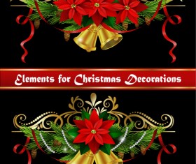 Beautiful christmas decorations design elements vector 01