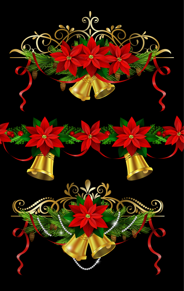 Beautiful christmas decorations design elements vector 02