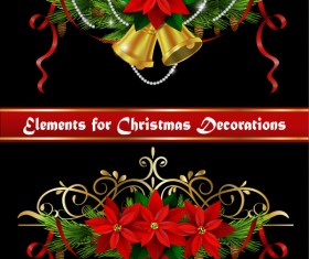 Beautiful christmas decorations design elements vector 03
