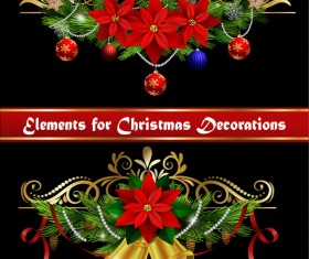 Beautiful christmas decorations design elements vector 04