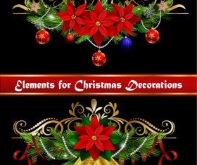 Beautiful christmas decorations design elements vector 05