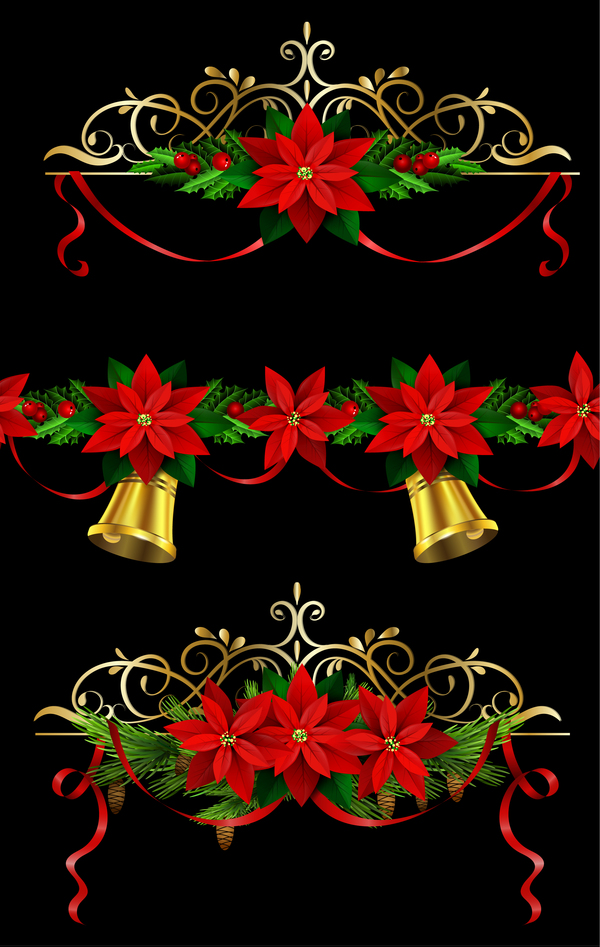 Beautiful christmas decorations design elements vector 06