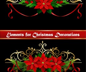 Beautiful christmas decorations design elements vector 07