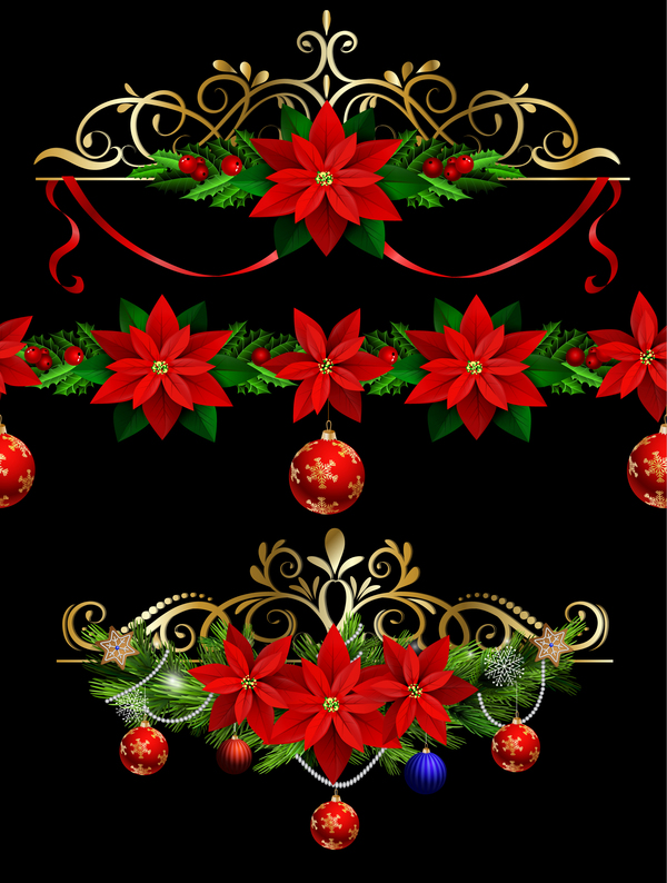 Beautiful christmas decorations design elements vector 08