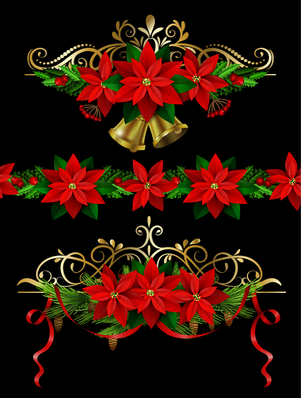 Beautiful christmas decorations design elements vector 09