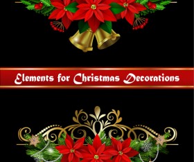 Beautiful christmas decorations design elements vector 10