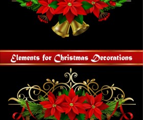 Beautiful christmas decorations design elements vector 11