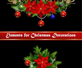 Beautiful christmas decorations design elements vector 12